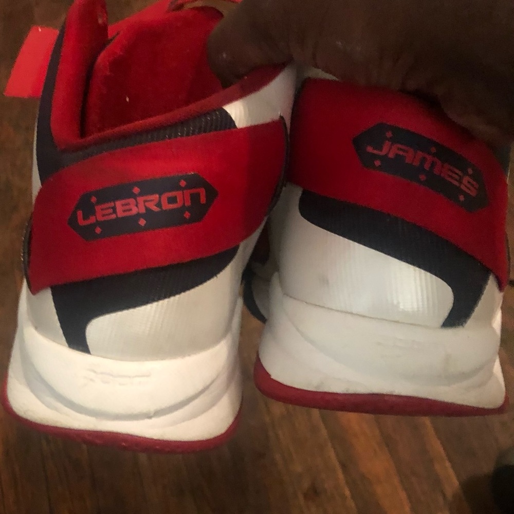 Red blue and white Lebrons from 2012 still in great condition